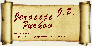 Jerotije Purkov vizit kartica